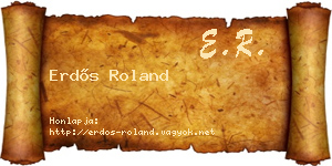 Erdős Roland névjegykártya